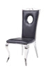 19" X 21" X 44" PU Stainless Steel Upholstered (Seat) Side Chair (Set-2)