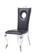 19" X 21" X 44" PU Stainless Steel Upholstered (Seat) Side Chair (Set-2)