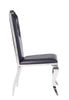 19" X 21" X 44" PU Stainless Steel Upholstered (Seat) Side Chair (Set-2)