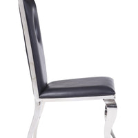 19" X 21" X 44" PU Stainless Steel Upholstered (Seat) Side Chair (Set-2)