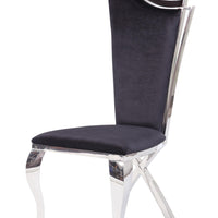 20" X 21" X 43" Fabric Stainless Steel Upholstered (Seat) Side Chair (Set-2)