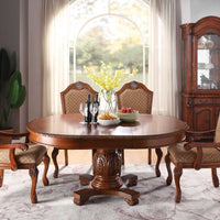 30" X 48" X 66" Wood, Poly-Resin, Veneer, and Engineered Wood Dining Table, Cherry