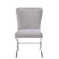 24" X 19" X 35" Velvet Chrome Metal Upholstered (Seat) Side Chair (Set-2)
