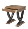 20" X 22" X 25" Antique Oak Black Wood Metal End Table