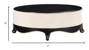 47" X 47" X 19" Cream Fabric Black Wood Upholstered (Base) Cocktail Table