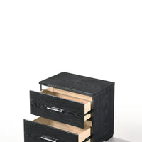 15" X 22" X 23" Black (High Gloss) Wood Veneer (Paper) Nightstand