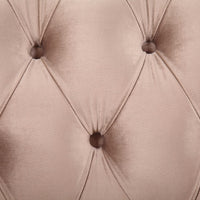 42" X 100" X 42" Velvet Antique Champagne Upholstery Poly-Resin Sofa w-5 Pillows