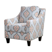 Contemporary Style Sofa Chair With Printed Fabric Upholstery, Multicolor