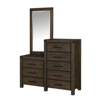 8 Drawer Wooden Dresser With Mirror In Brown