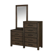 8 Drawer Wooden Dresser With Mirror In Brown