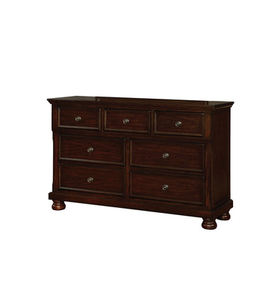 Wooden Dresser With 3 Small And 4 Large Drawers, In Cherry Brown