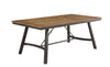 Metal Frame Dining Table With Wooden Seat, Gray And Brown