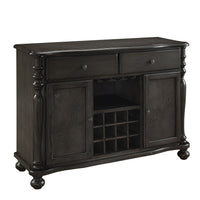 Wooden Server With Two Cabinets Doors And Two Drawers,Gray