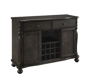 Wooden Server With Two Cabinets Doors And Two Drawers,Gray