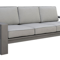 3Seater Aluminum Framed Sofa with WaterResistant Seat & Back Cushions, Gray