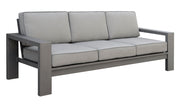 3Seater Aluminum Framed Sofa with WaterResistant Seat & Back Cushions, Gray