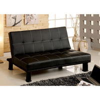 Quinn Contemporary Futon Sofa, Black