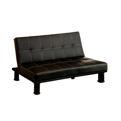Quinn Contemporary Futon Sofa, Black