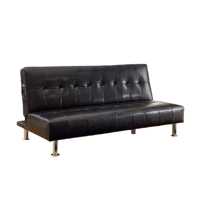 Bulle Contemporary Sofa Futon, Black Finish