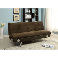 Gallagher Contemporary Sofa Futon With Audio Speaker, Dark Brown