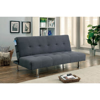 Dewey Contemporary Style Futon Sofa, Gray