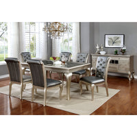 Amina Contemporary Style 66" Dining Table, Silver