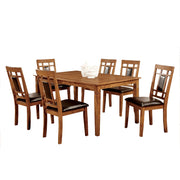 Freeman I Transitional 7Pc Style Dining Table Set, Light Oak Finish