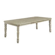 Holcroft Transitional Style Dining Table, Antiqued White