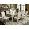 Holcroft Transitional Style Dining Table, Antiqued White