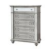 Wooden Chest With Drawers, Silver