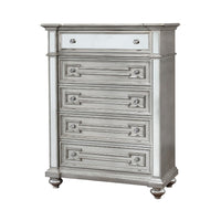 Wooden Chest With Drawers, Silver