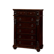Wooden Chest With 7 Drawers Dark Cherry Brown