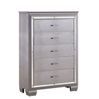 Five Drawer Wooden Chest, Silver