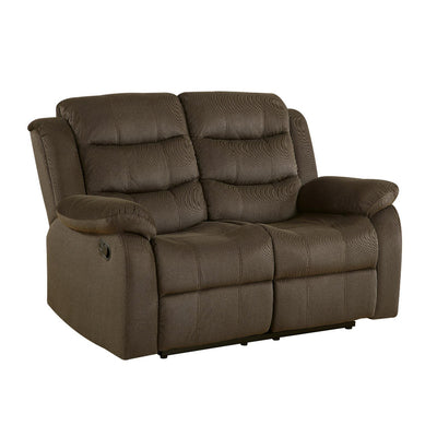 Plush Velvet Upholstered Modern Motion Loveseat, Brown