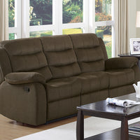 Plush Velvet Upholstered Modern Motion Sofa, Brown