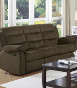 Plush Velvet Upholstered Modern Motion Sofa, Brown