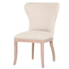 Linen Upholstery Wooden Dining Chair, Beige, Set Of Two