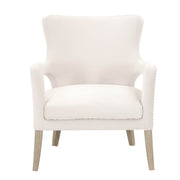 Fabric Upholstery Club Chair With Individual Nail Head Trim, Cream