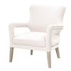 Fabric Upholstery Club Chair With Individual Nail Head Trim, Cream