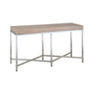 Rectangle Top Console Table With Brushed Stainless Steel Base, Gray