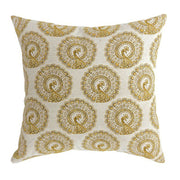 Contemporary Big Pillow With pattern Fabric, Yellow Finish, Set of 2