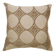 Contemporary Big Pillow With patterned fabric, Beige Finish, Set of 2