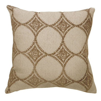 Contemporary Small Pillow With patterned fabric, Beige Finish, Set of 2