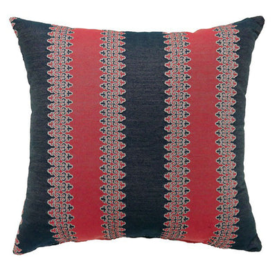 Contemporary Big Pillow With fabric, Red & Blue Finish, Set of 2