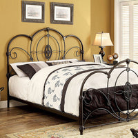 Durable Metal Eastern King Size Bed, Black