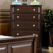 Transitional Style Wooden Chest, Brown Cherry