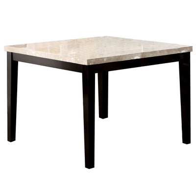 Square Marble Top Counter Height Table, Espresso Finish