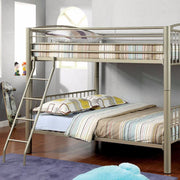 Full Size Metal Bunk Bed With moveable ladder, Gold