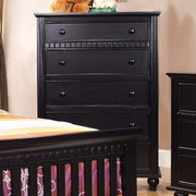 5 Drawer Transitional Style Wooden Chest, Black