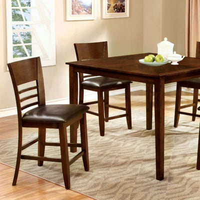Dark Brown Five Piece Counter Height Table